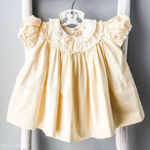 Vintage 1950's Castro & Co. Yellow Baby Girl Dress